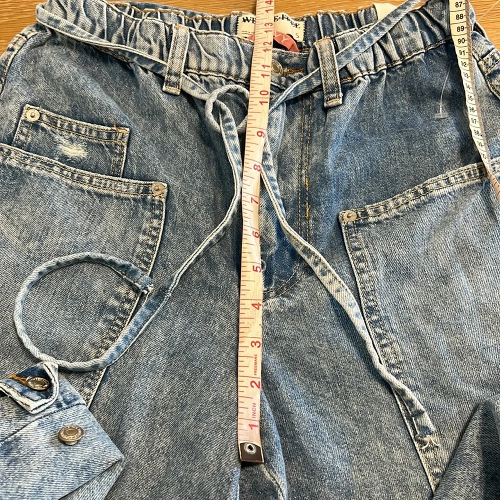 Free people CRVY outlaw Women's Light Blue Wide-Leg Jeans size Small NWOT - Picture 15 of 15